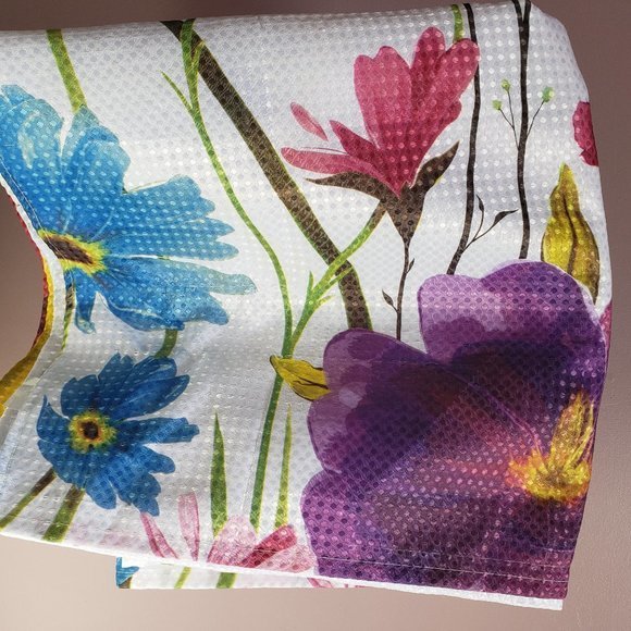 Splash Shower Curtain Purple & Blue Flowers - New - Picture 1 of 2